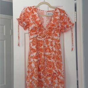 Hello Molly Orange Floral Mini Dress